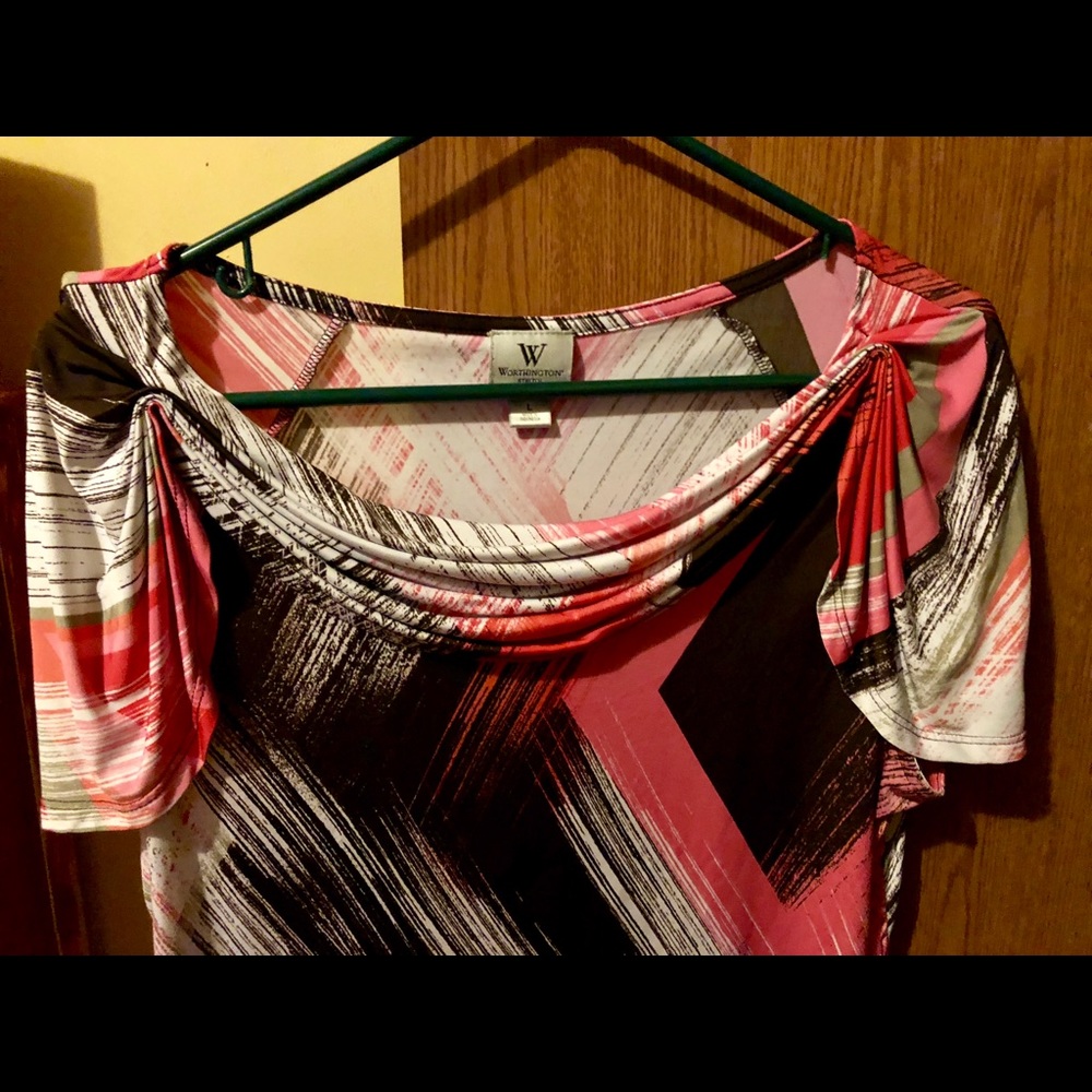 Multicolored drape shirt, summer